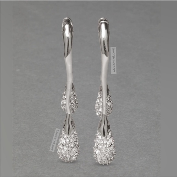 ALEXIS BITTAR • Solanales Crystal Front Back Double Drop Earrings - Silver - Picture 8 of 14